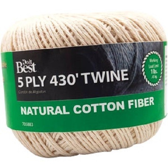 (12)-Do it Best 5-Ply x 430 Ft. 100% Natural All Cotton Twine String 705883