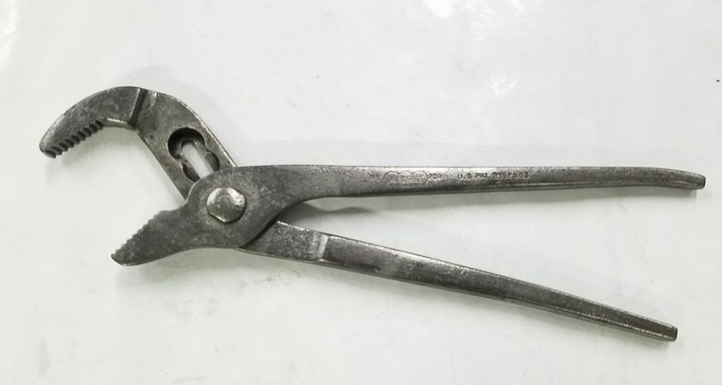 Vintage WelLoct  No. 200 Slip Joint Pliers Patent #2152563 ~  9-1/2" Long