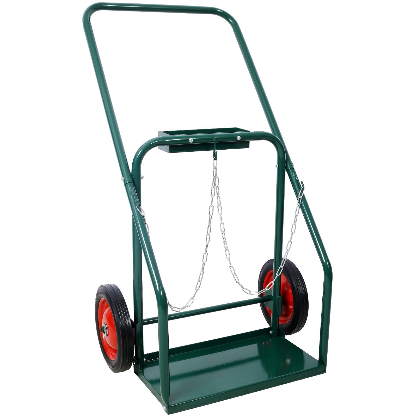 Large Dual Cylinder Cart for Oxygen & Acetylene Tank Cart 10" Solid Rubber Wheel