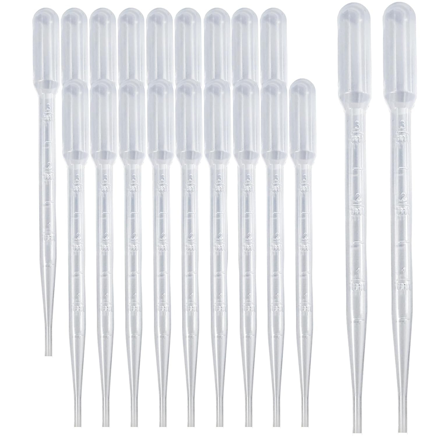 20 PCS 3ml Dropper Pipettes - Disposable for 3mL 20PCS