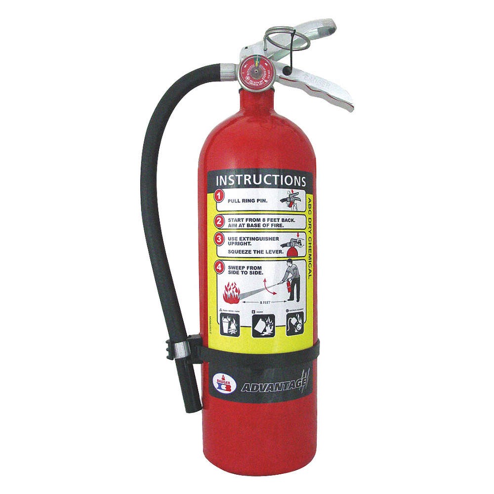 BADGER ADV-550 Fire Extinguisher,Aluminum,Red,ABC 36MA22