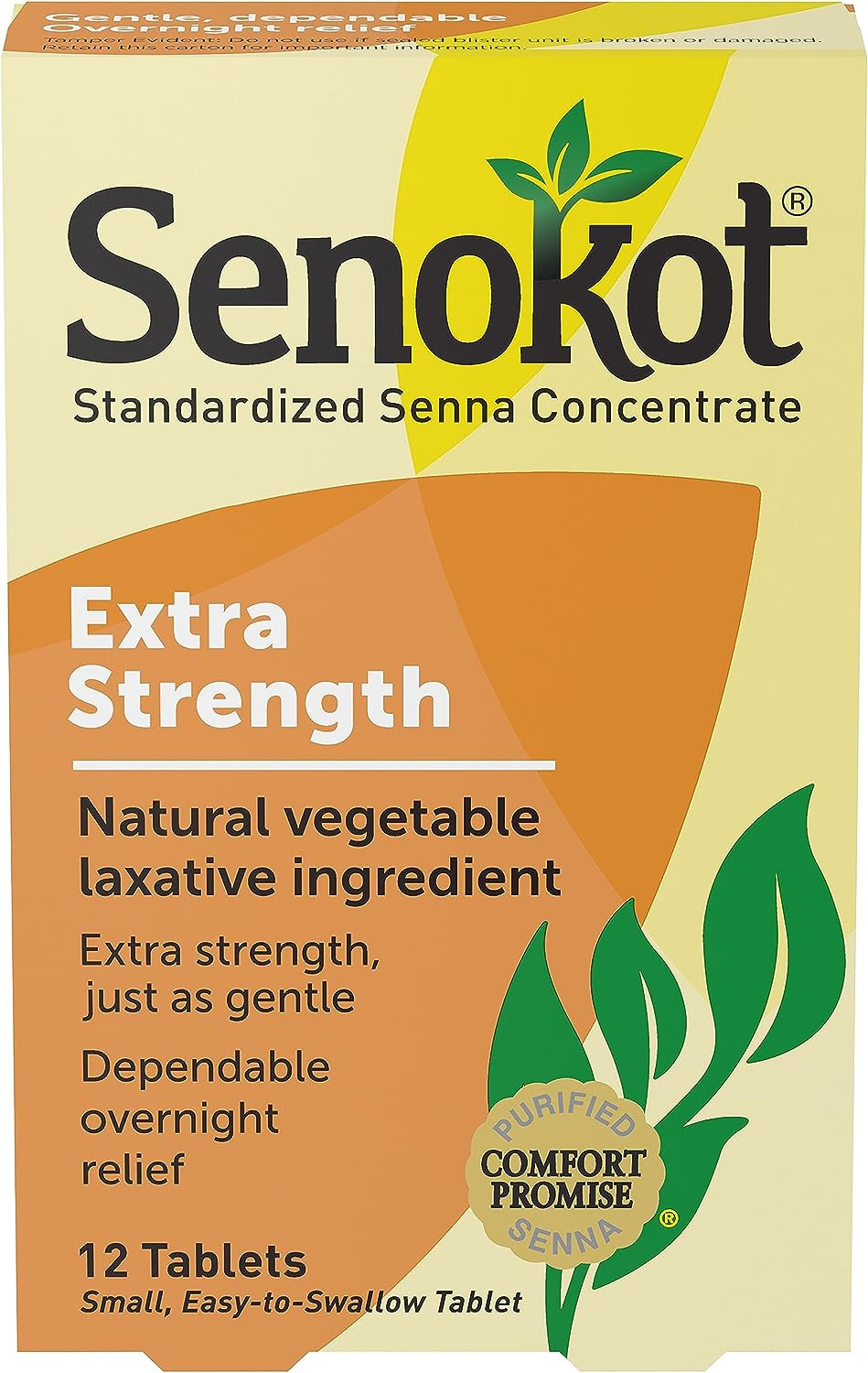 Extra Strength Laxative, 12 Tablets, Natural Vegetable Formula