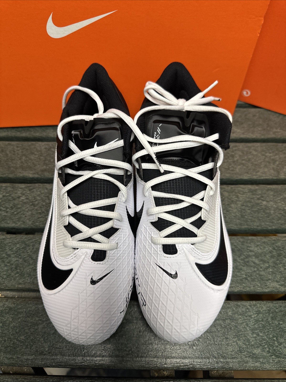 Nike Vapor Edge Elite 360 2 White Black Football FJ6125-004 Men Sz Wide 10-11.5