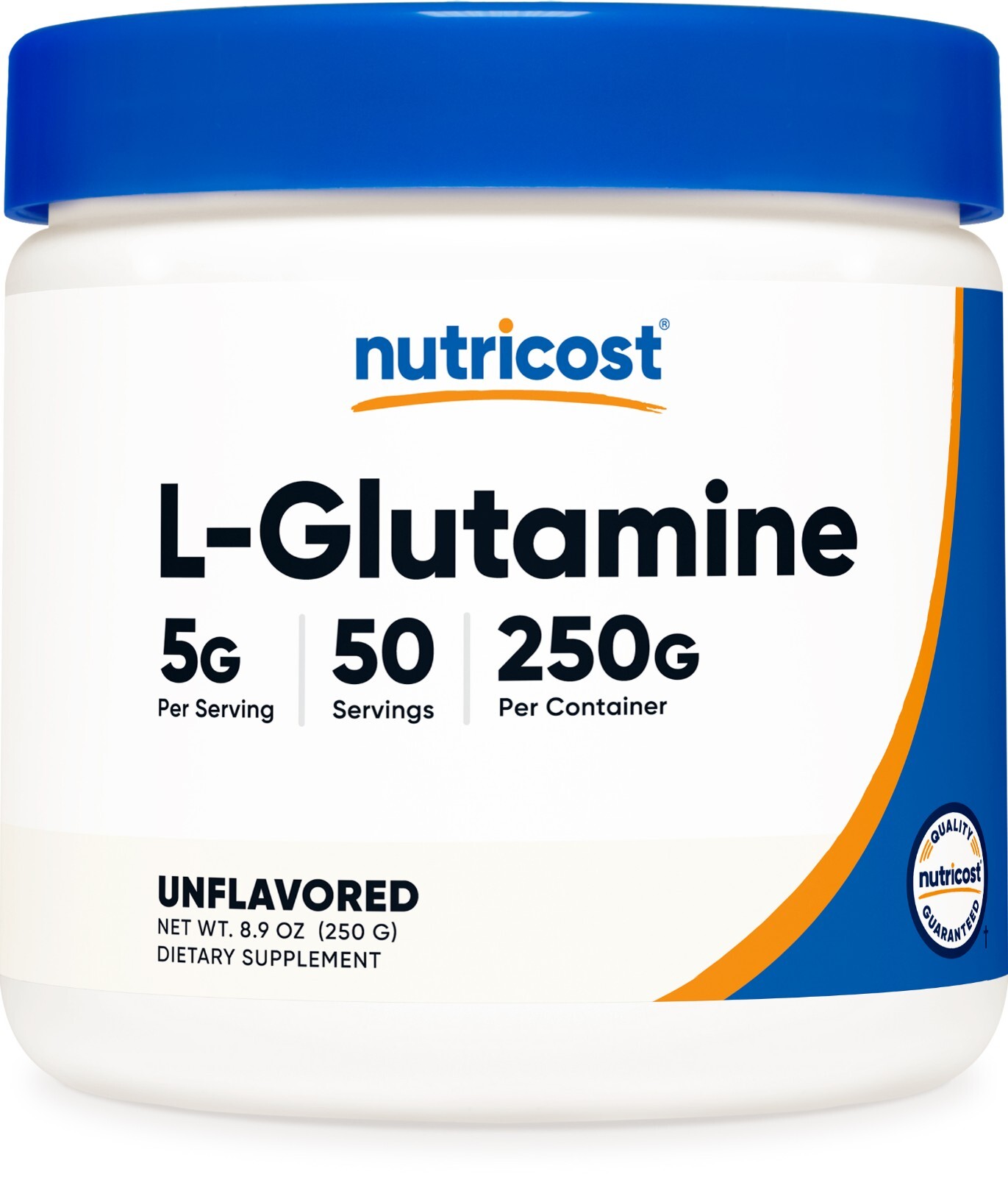 Nutricost L-Glutamine Powder 250 Grams - 50 Servings, Non-GMO, Gluten Free