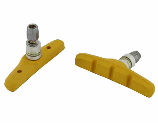 bike 70mm Brake Shoes W/Nut Yellow. for bicycle brake part, bike brake shoe
