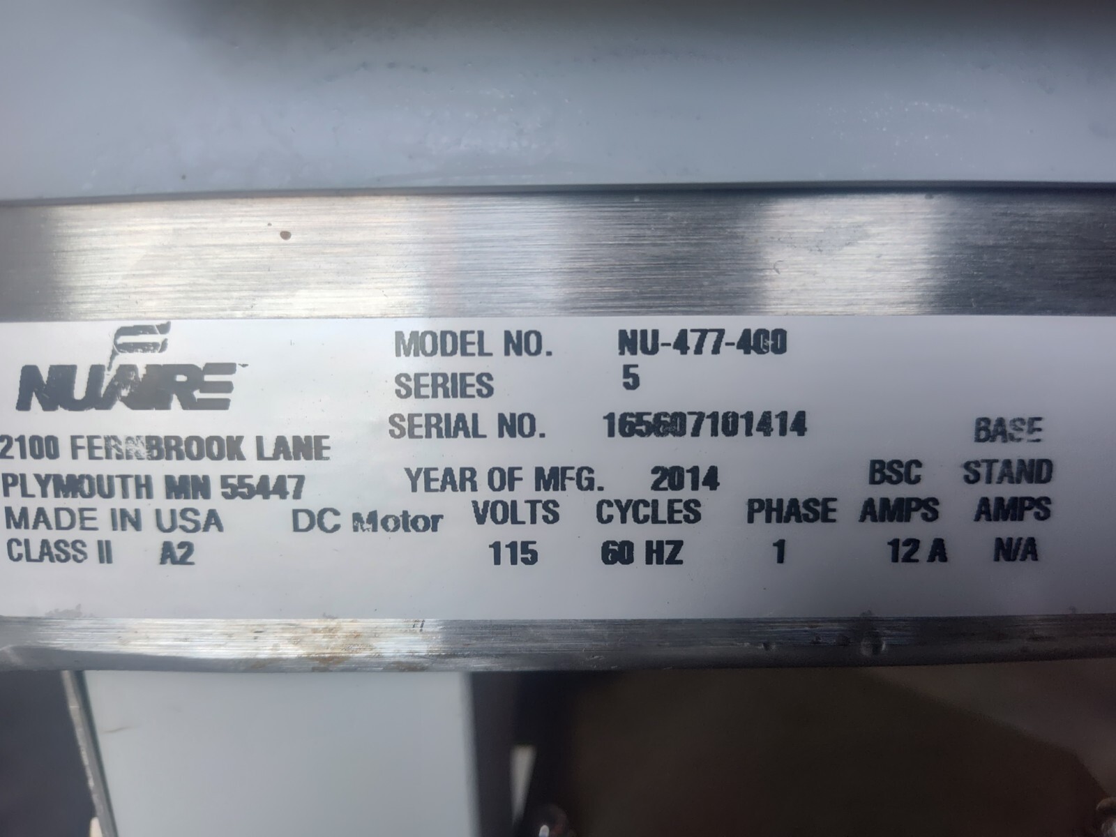 Nuaire Class II TYpe A2 Hood 4 Ft