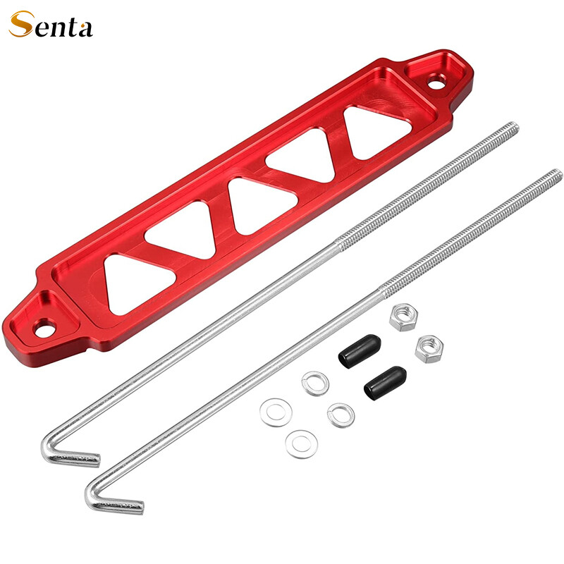 Universal Aluminum Car Battery Tie Down Mount Bracket Brace Bar W/ Bolts 10"