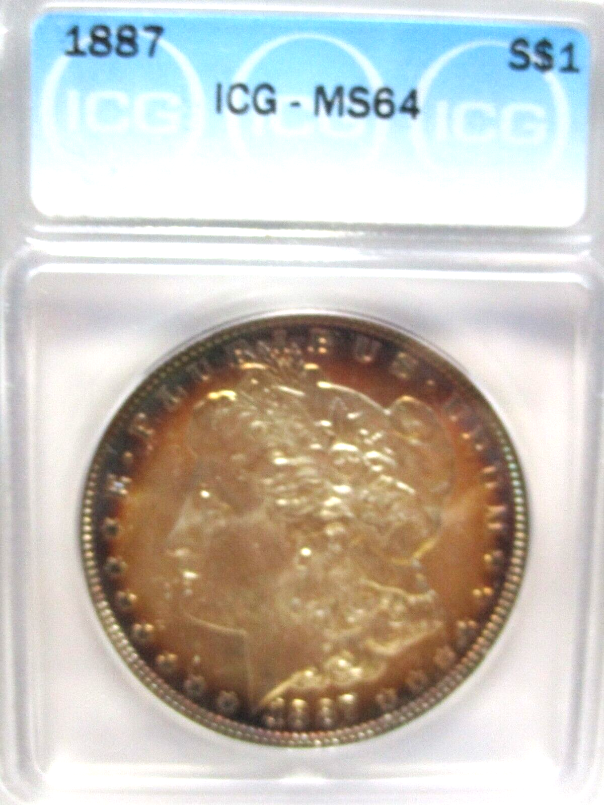 1887 MORGAN SILVER DOLLAR ICG MS64
