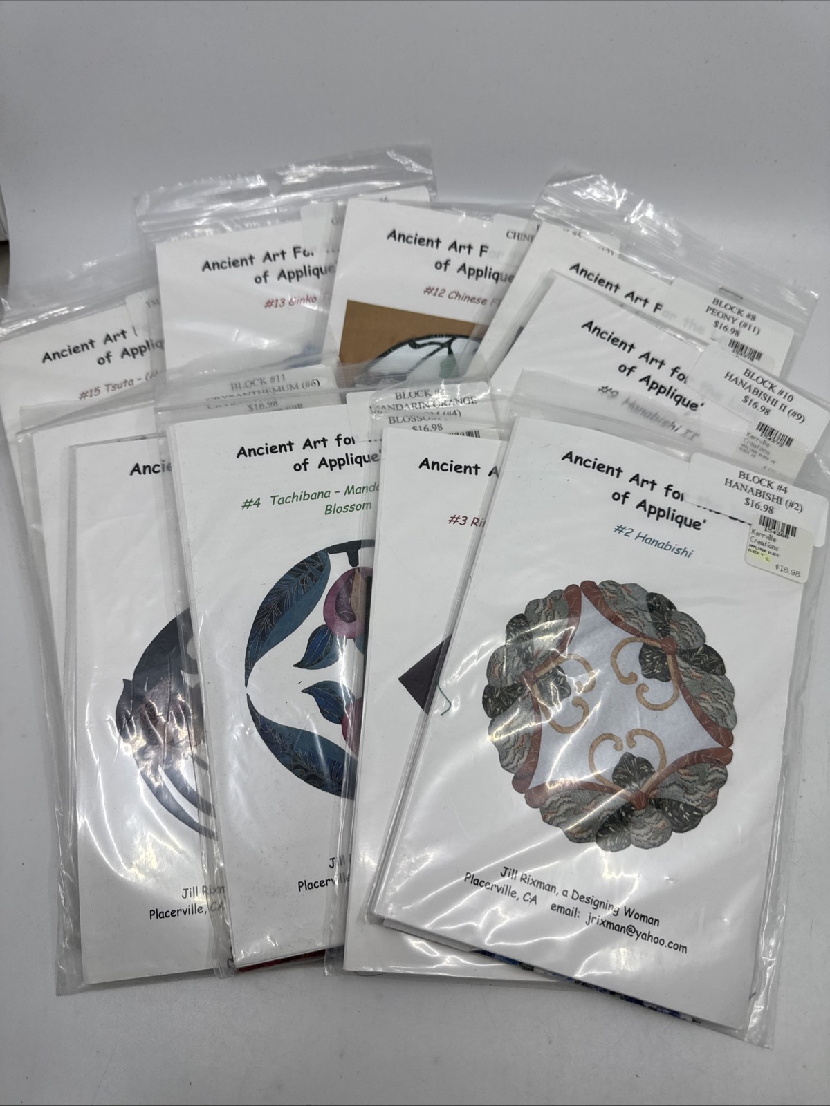 Ancient Art For The Love Of Appliqué Lot Of 10 Quilt Sewing 2-6, 9, 11-13, 15