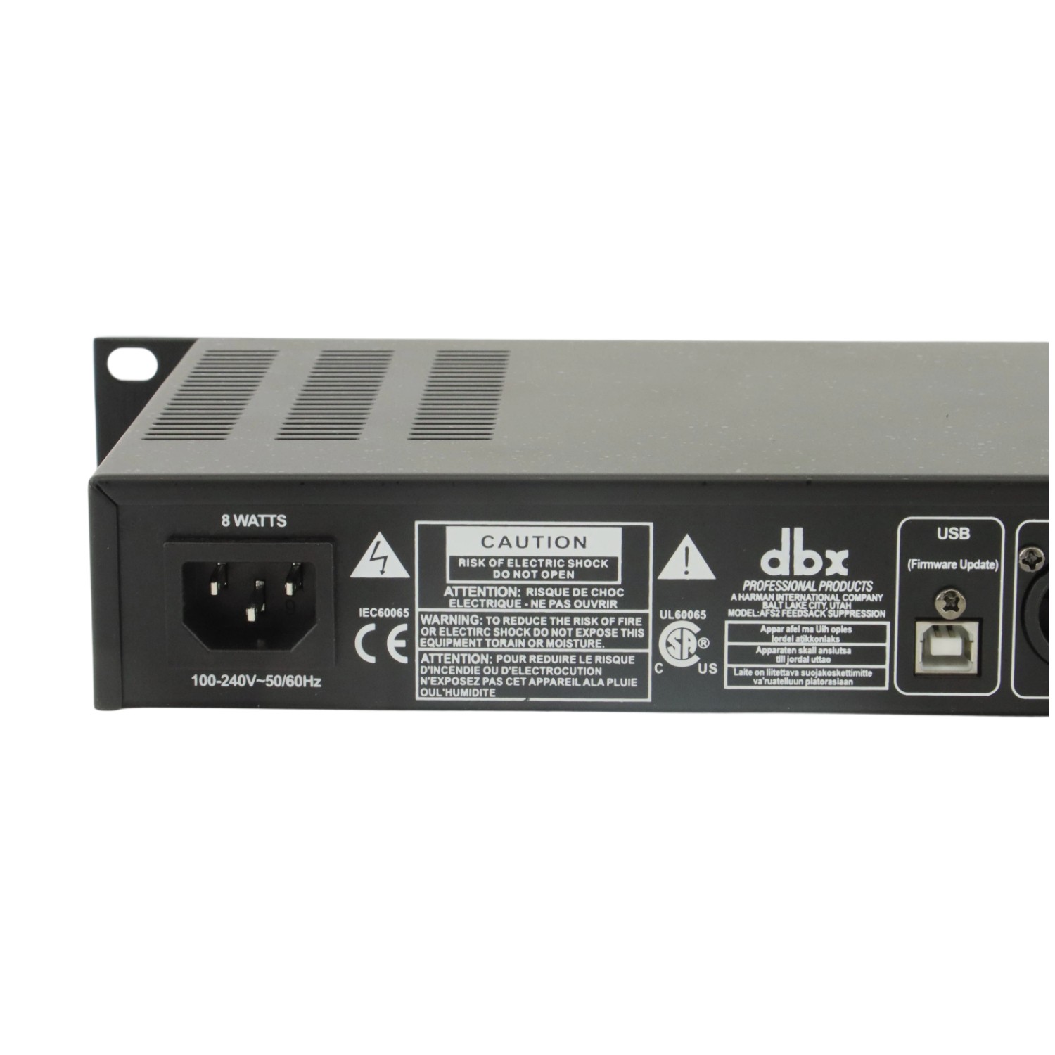 DBX AFS2 Dual Channel Advanced Feedback Suppression 1U Rack-mount Processor US