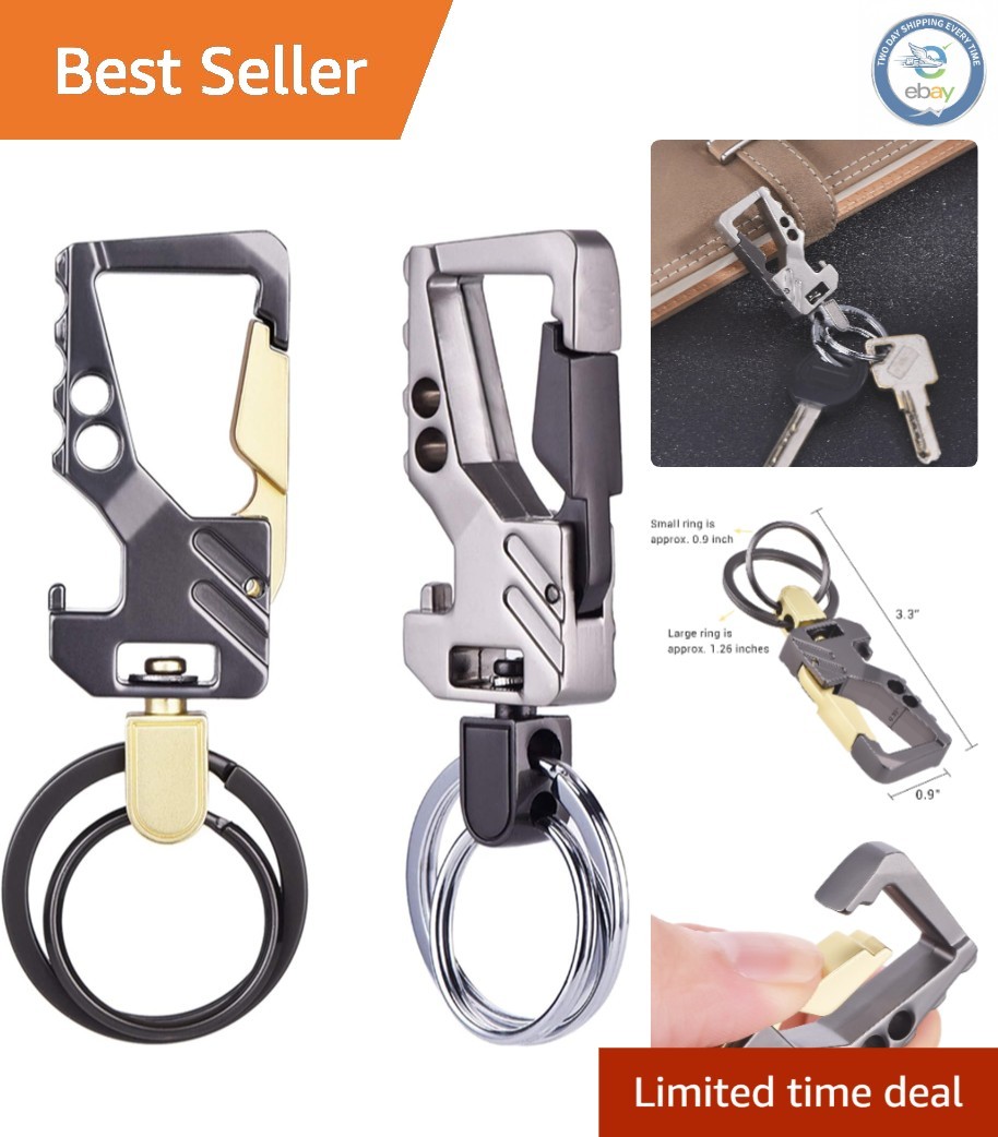Durable Zinc Alloy Keychains - 2-Pack Bottle Openers with Chic Multicolor Finish