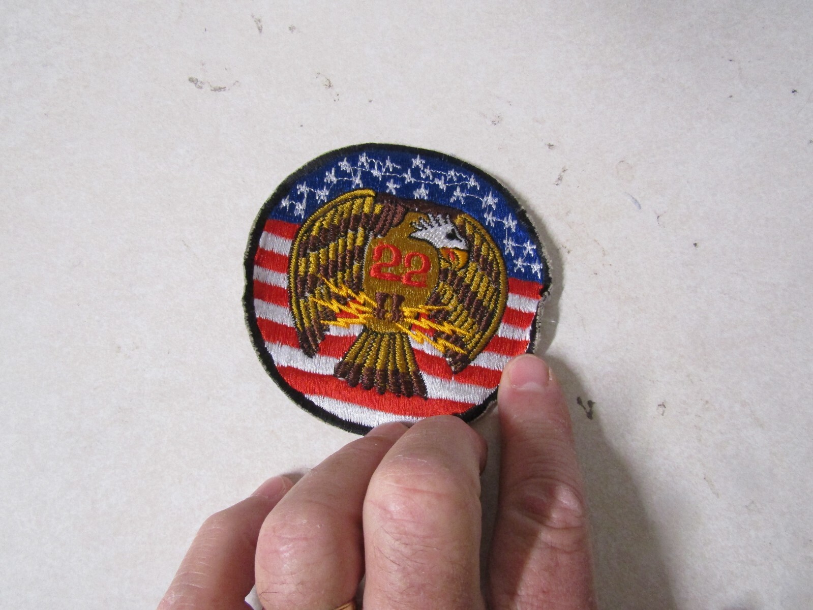 MILITARY PATCH OLDER US AIR FORCE 22ND TACTICAL FIGHTER SQUADRON