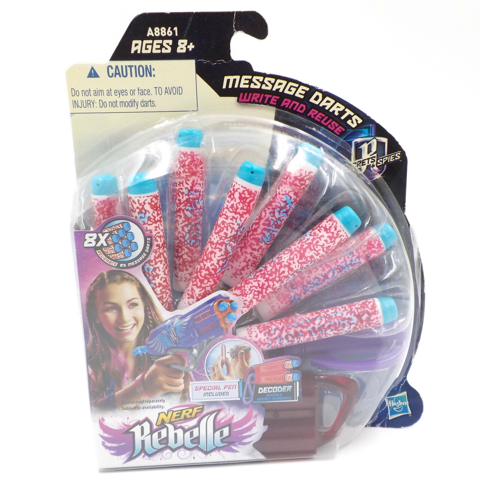 Nerf Rebelle Message Darts 8x, Write & Reuse, Hasbro Blaster Accessory (PKG DMG)