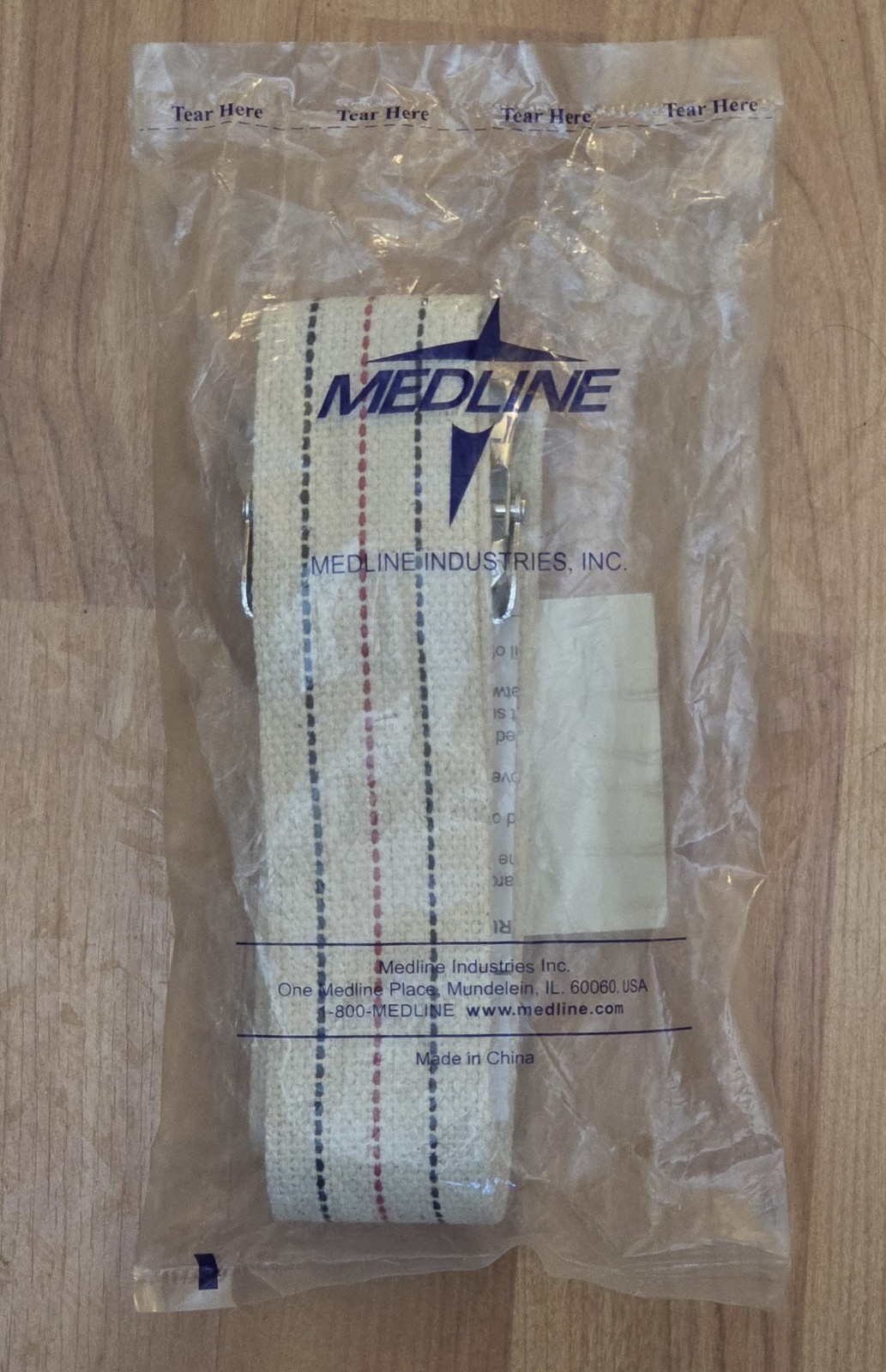 NEW SEALED Medline MDT828203 Transfer Gait Belt 60" Metal Buckle Natural New 1pc