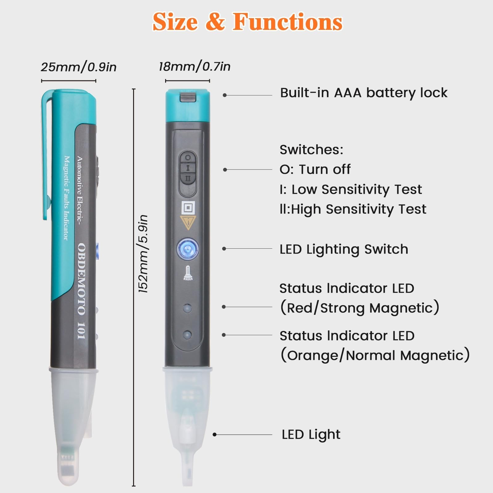 Ignition Coil Tester Tool - Spark Plug & Relay Tester with LED, Automotive Diagn
