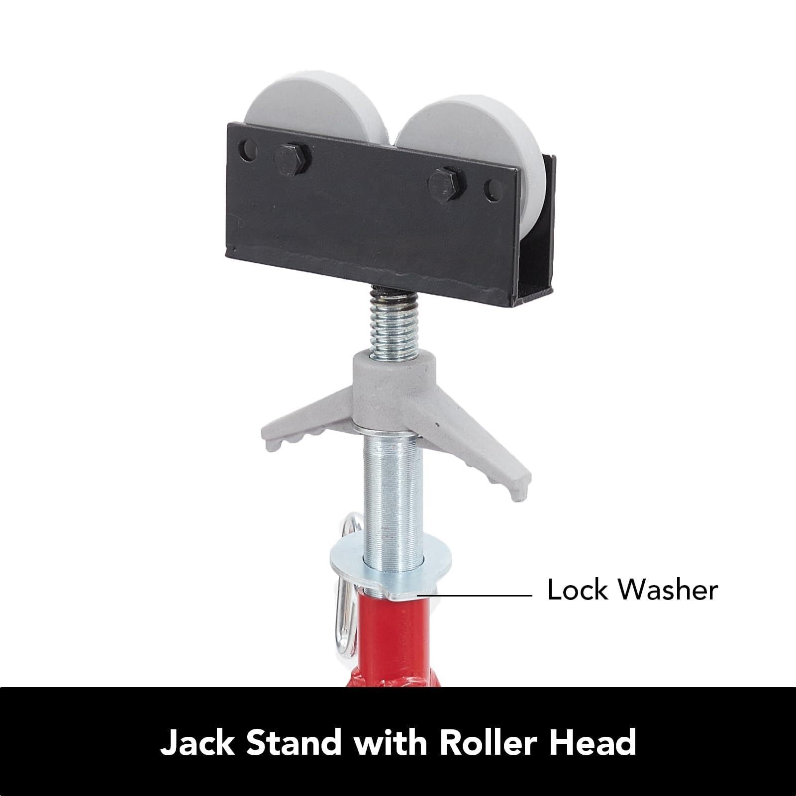 ✨Portable Folding Pipe Jack Stand with Roller 28–52" Adjustable Height 2500 lbs