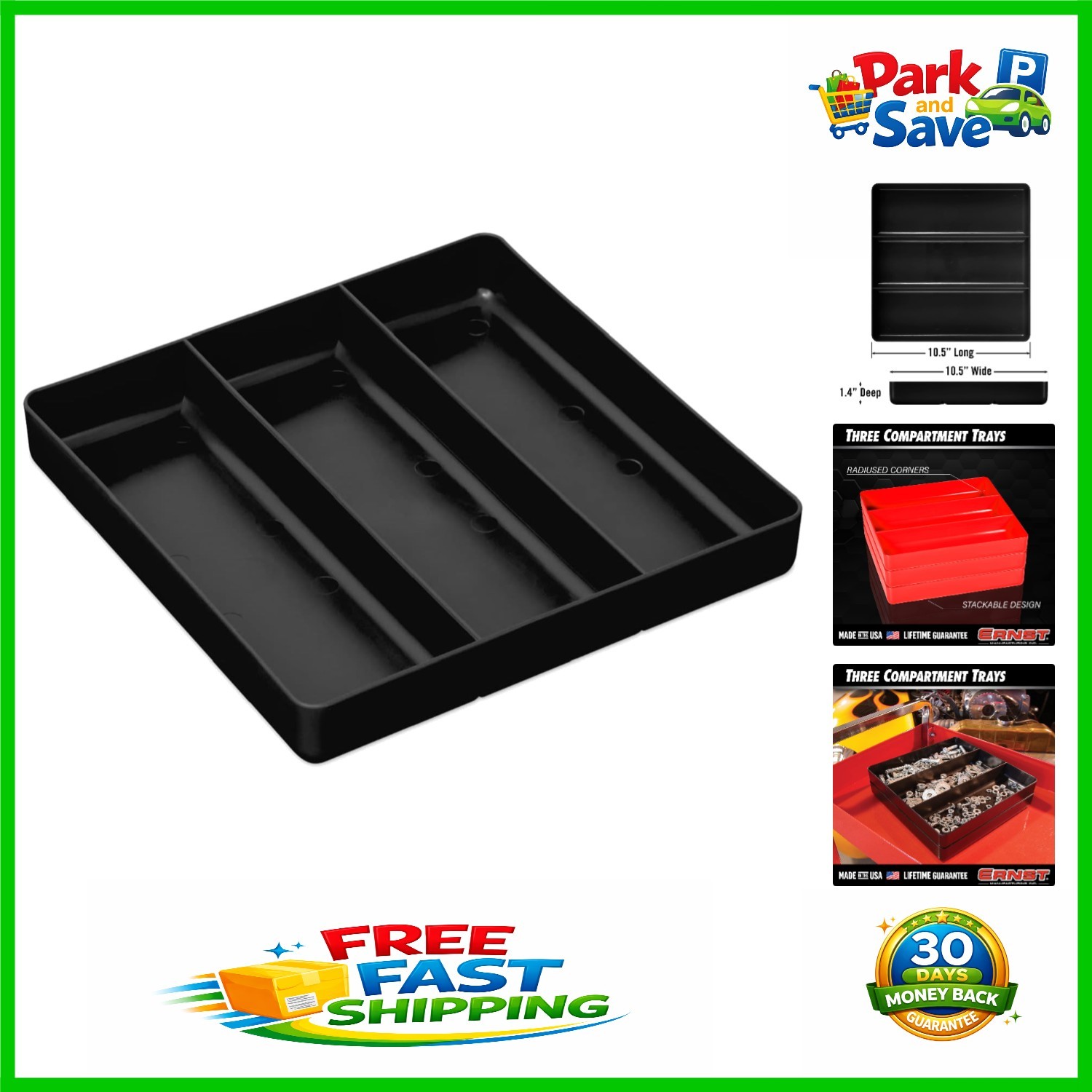 Efficient Organizer Tray with 3 Compartments - Perfect for Crafting & Repairs