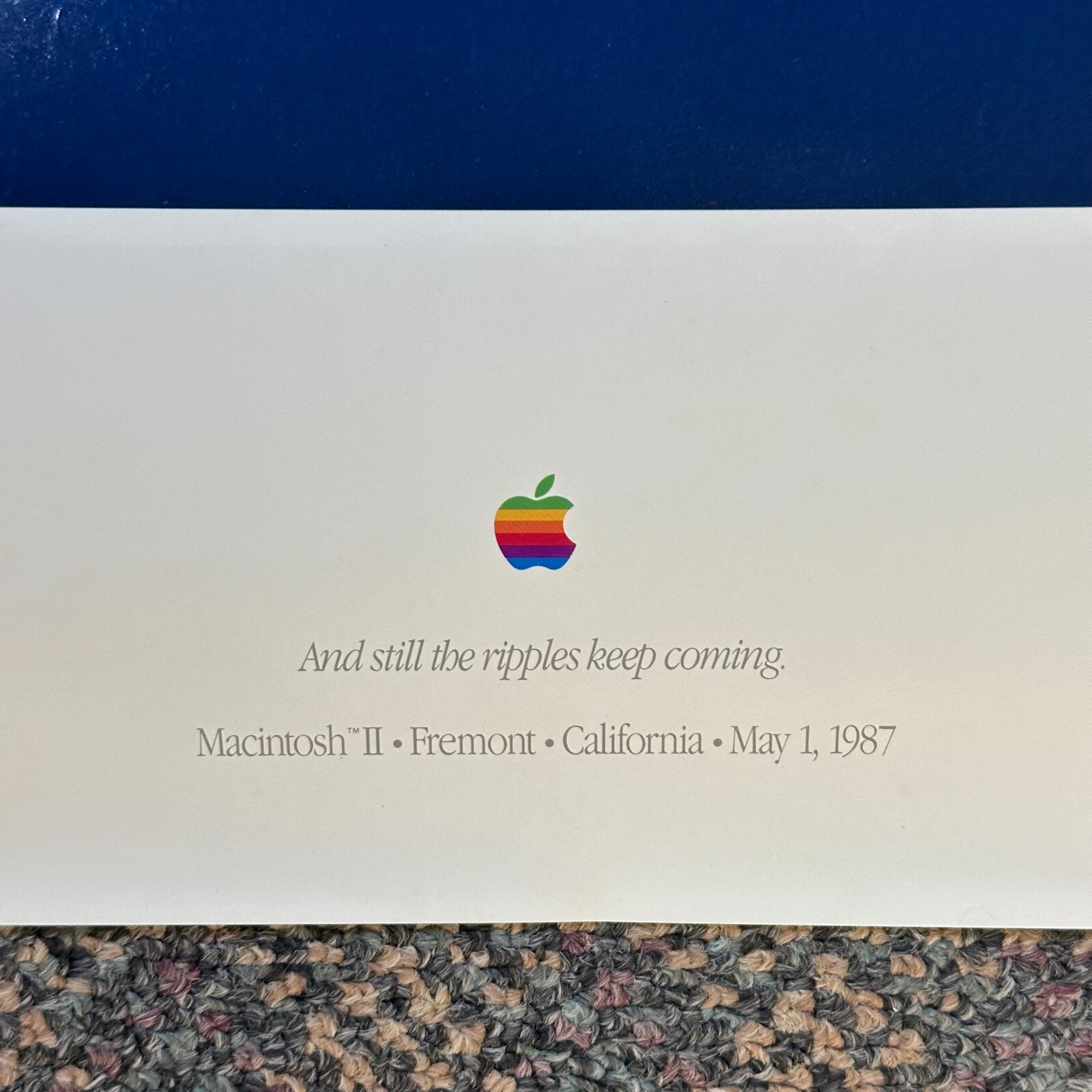 SUPER RARE _ APPLE COMPUTER 10th ANNIVERSARY RIPPLE POSTER _ AUTHENTIC _ 1987