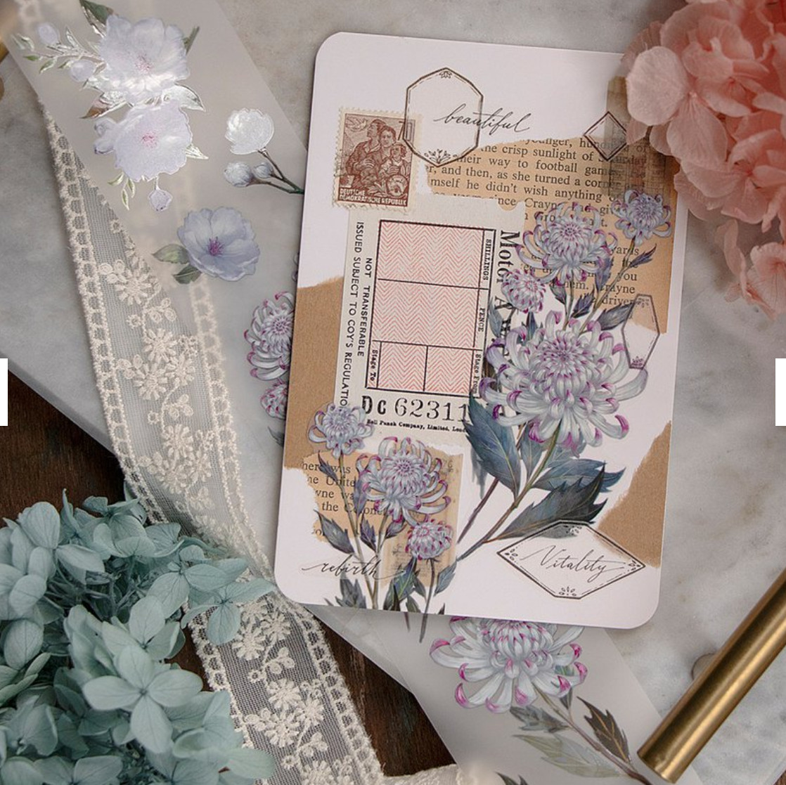 Loidesign Begonia & Dahlia Matte PET Tape SAMPLE LOOP
