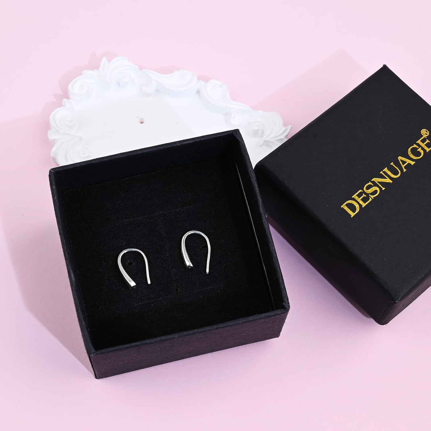 Tiny Pull through Earrings Small Threader Earrings S999 Sterling Silver Earrings