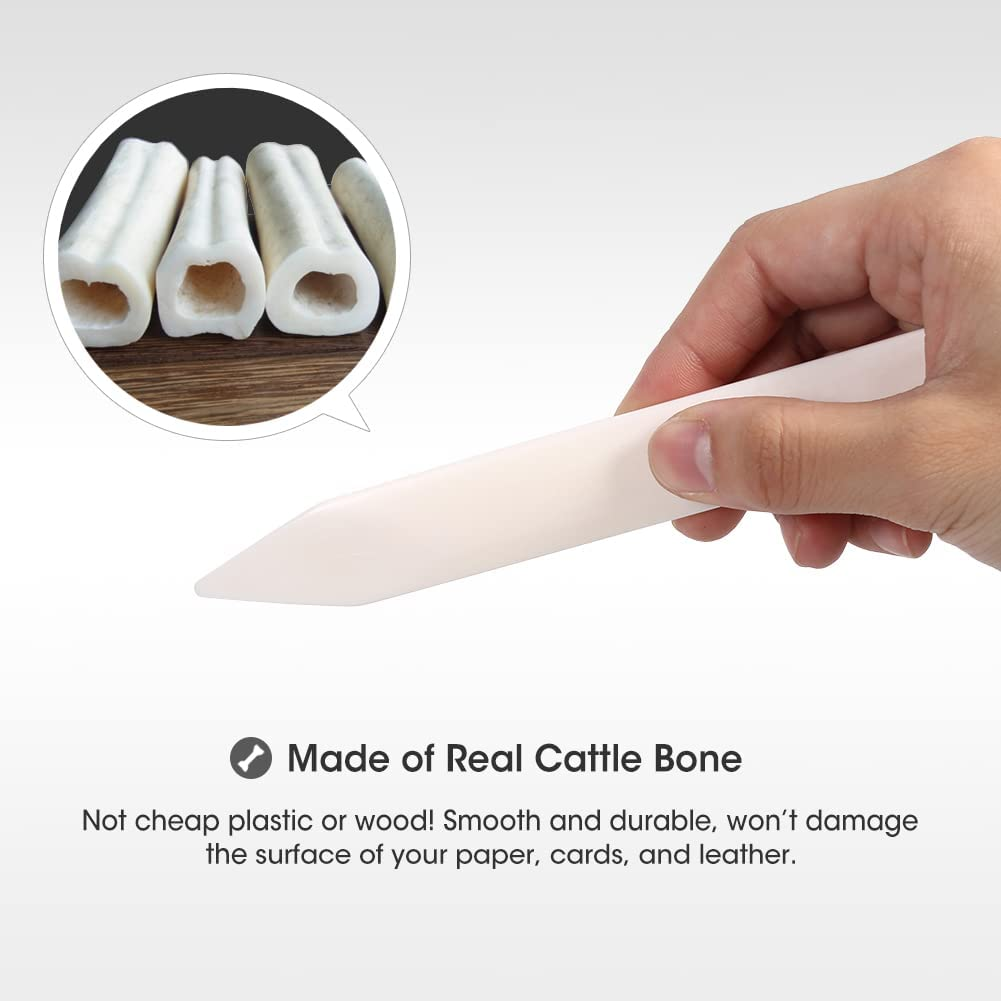 Genuine Bone Folder and Scoring Tool - 100% Real Cattle Bone, Smooth