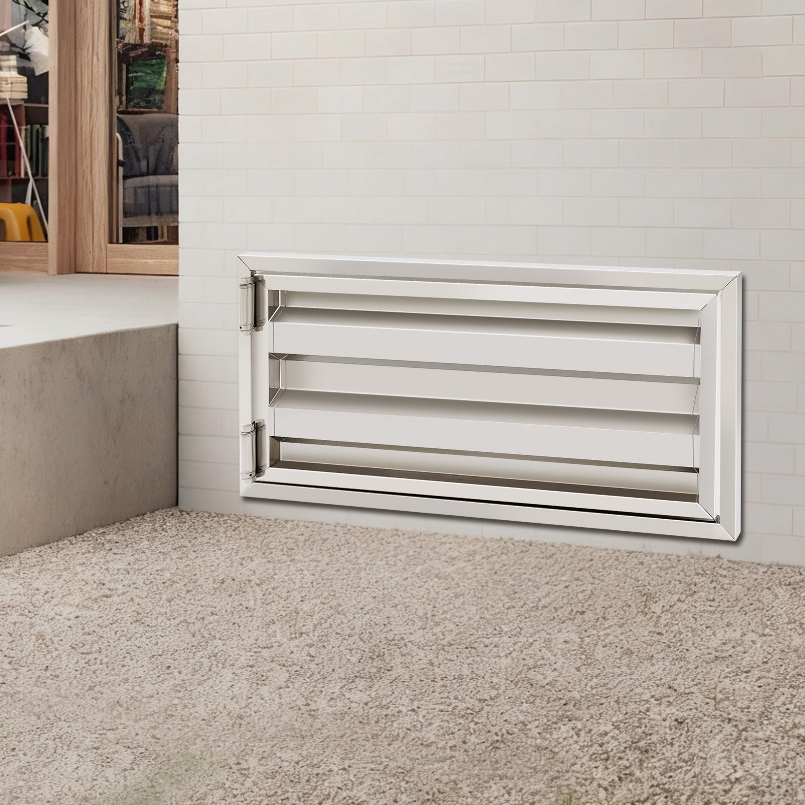 Stainless Steel Crawl Space Access Door 32"x16" Silver Attic Basement Vent Panel