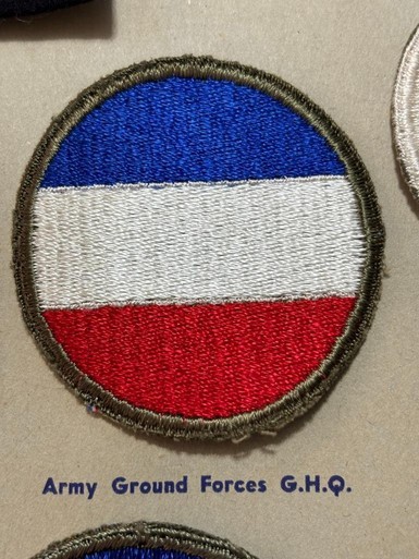 G W Lawrence Collection US Army Ground Forces GHQ Patch Inv 3-8