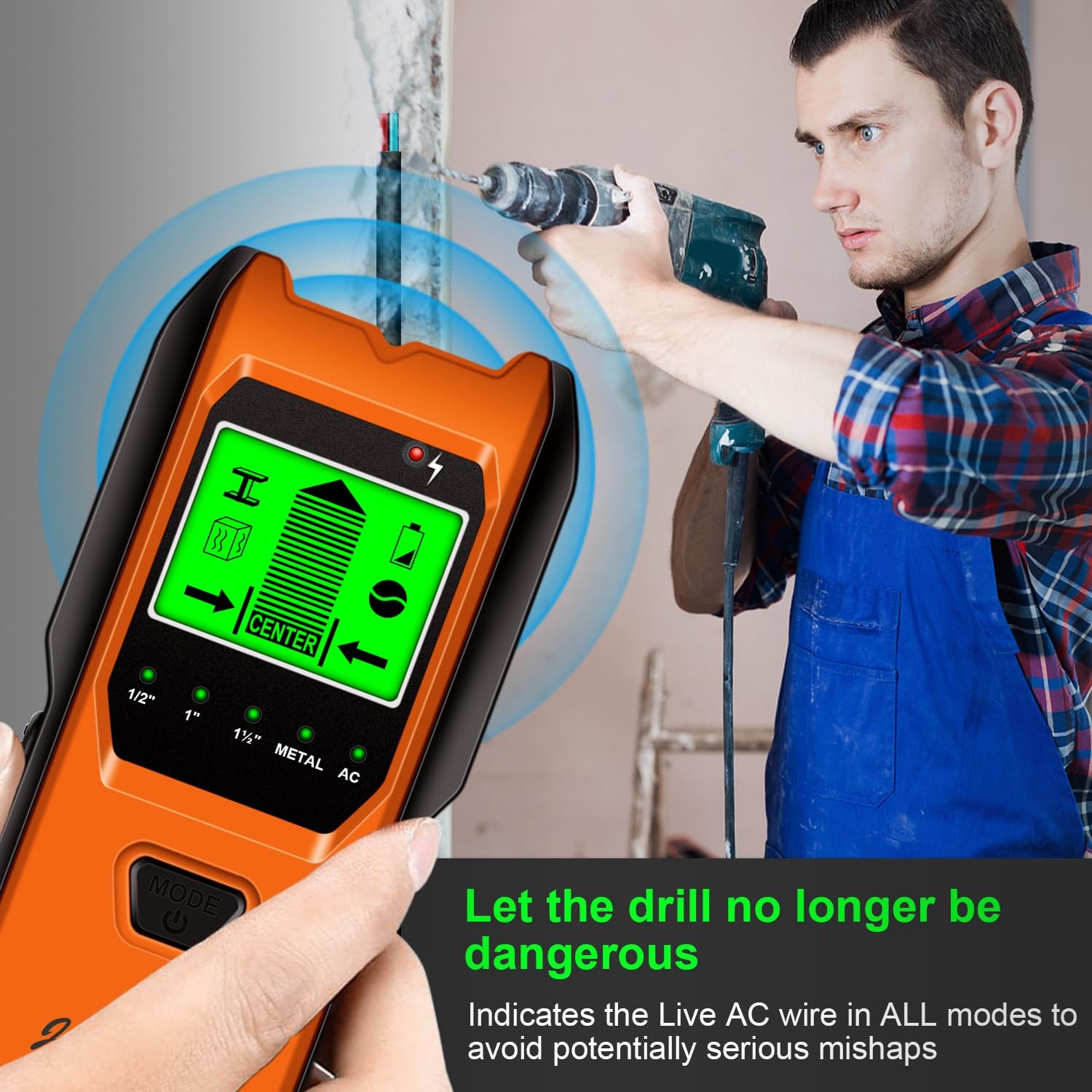 Stud Finder Wall Scanner, 5 in 1 Multifunction Stud Locator with Smart Sensor...
