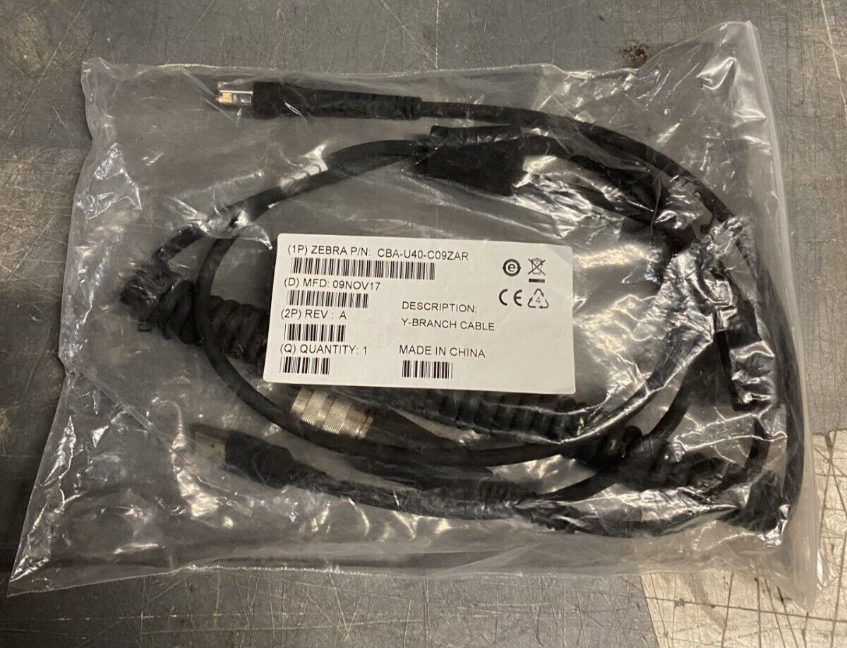 NEW- Zebra Y-Branch Cable CBA-U40-C09ZAR- FREE SHIP