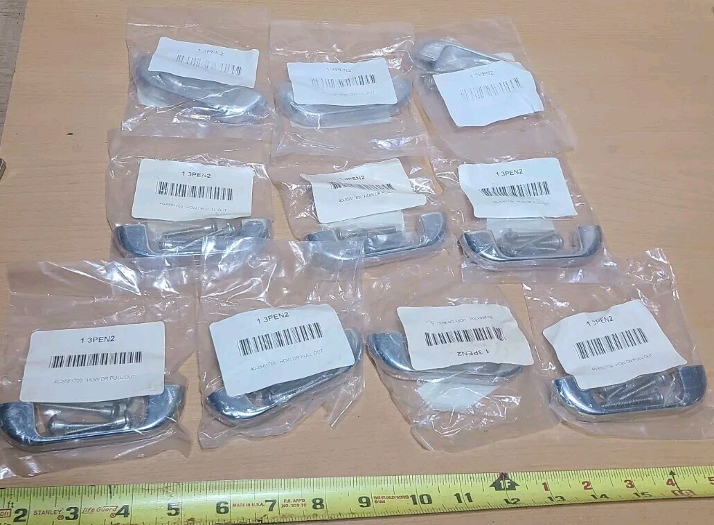 Lot of 10 ASI GLOBAL PARTITIONS 40-8561709 Door Pull,Zinc,Bright 3PEN2
