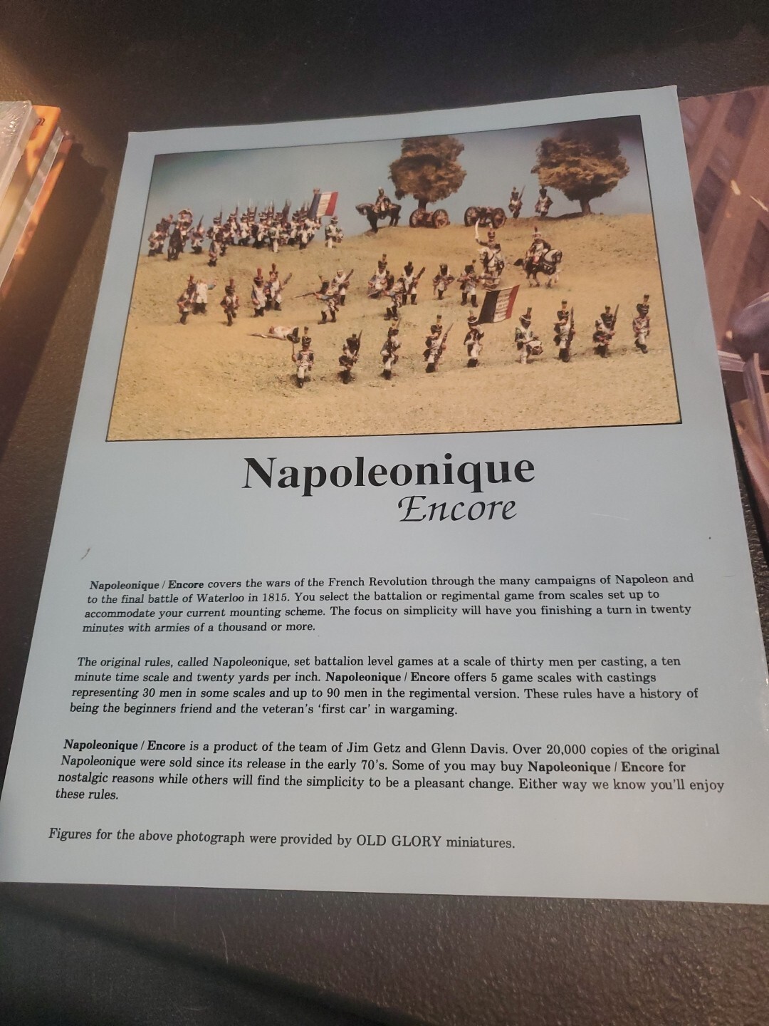 Jim Getz Historical Mini Rules Napoleonique Encore