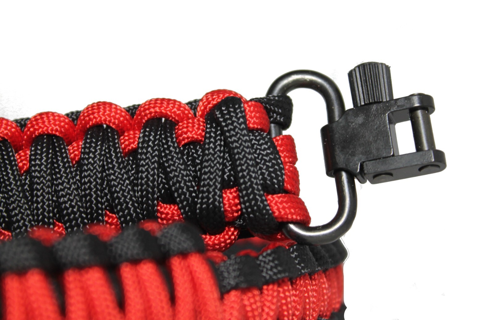 Paracord Rifle Shotgun Sling Black and Red 2 point Gun Sling Lanyard one Padded