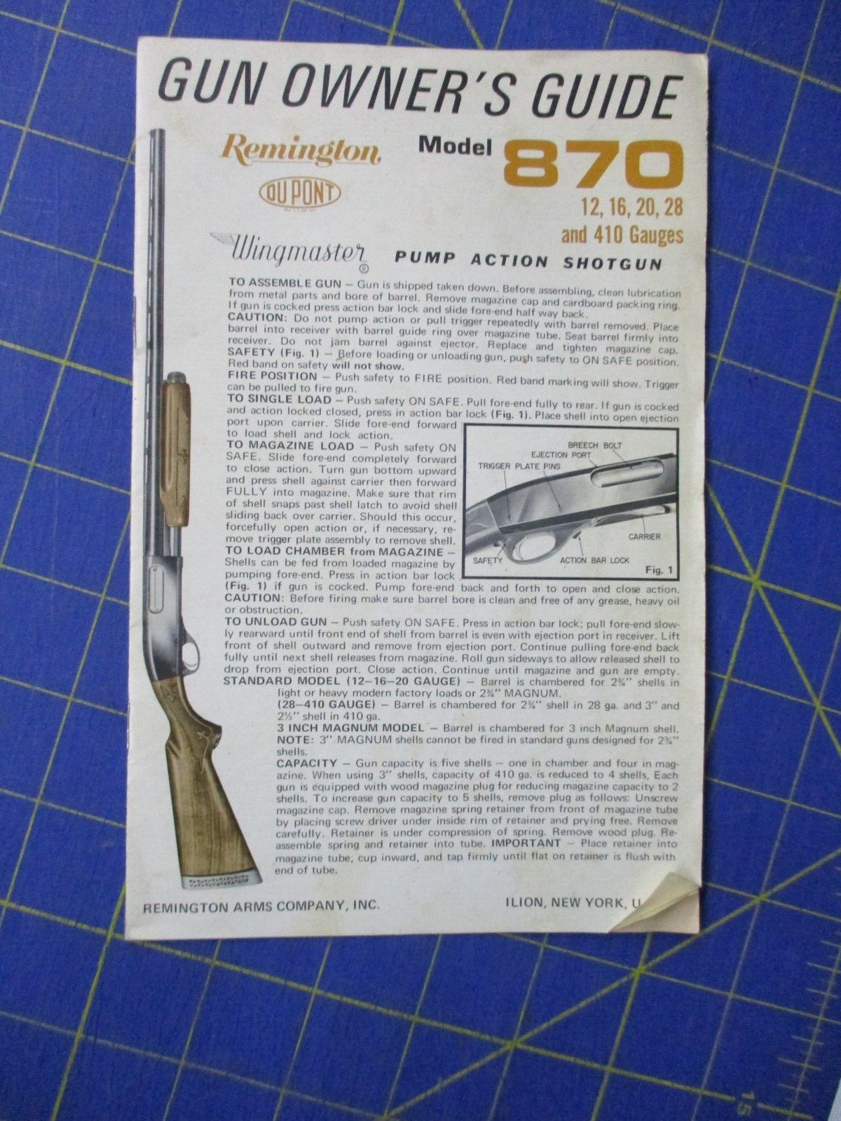 Remington Model 870 Owner's Guide