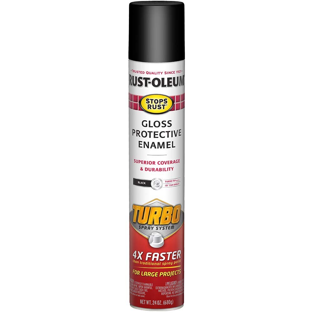 Turbo Spray Paint 24 Ounce (Pack of 1) Stops Rust Gloss Black