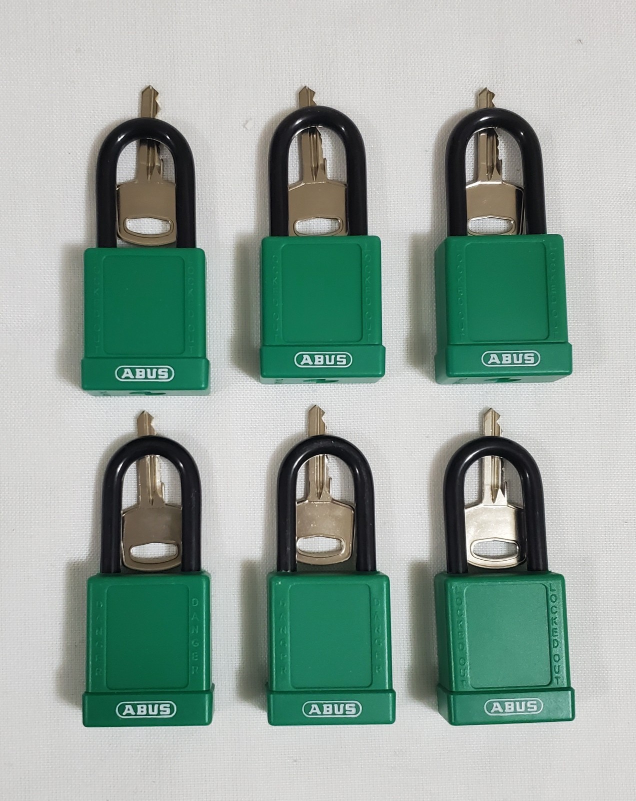 ABUS 74/40 Lockout Padlock With Keys Green KA TT01859 Keyed Alike Lot Of 6