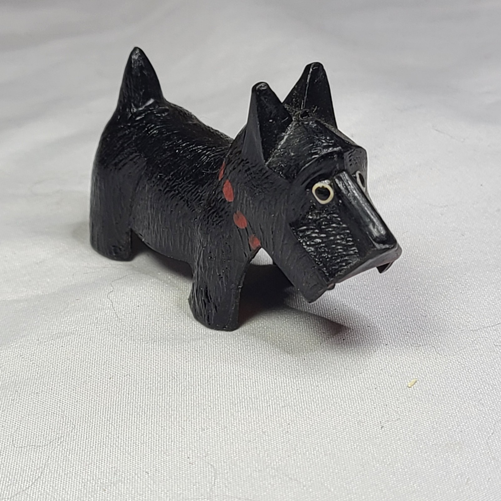 Vintage Scottie Dog Pencil Sharpener Black Red Collar plastic Germany Terrier