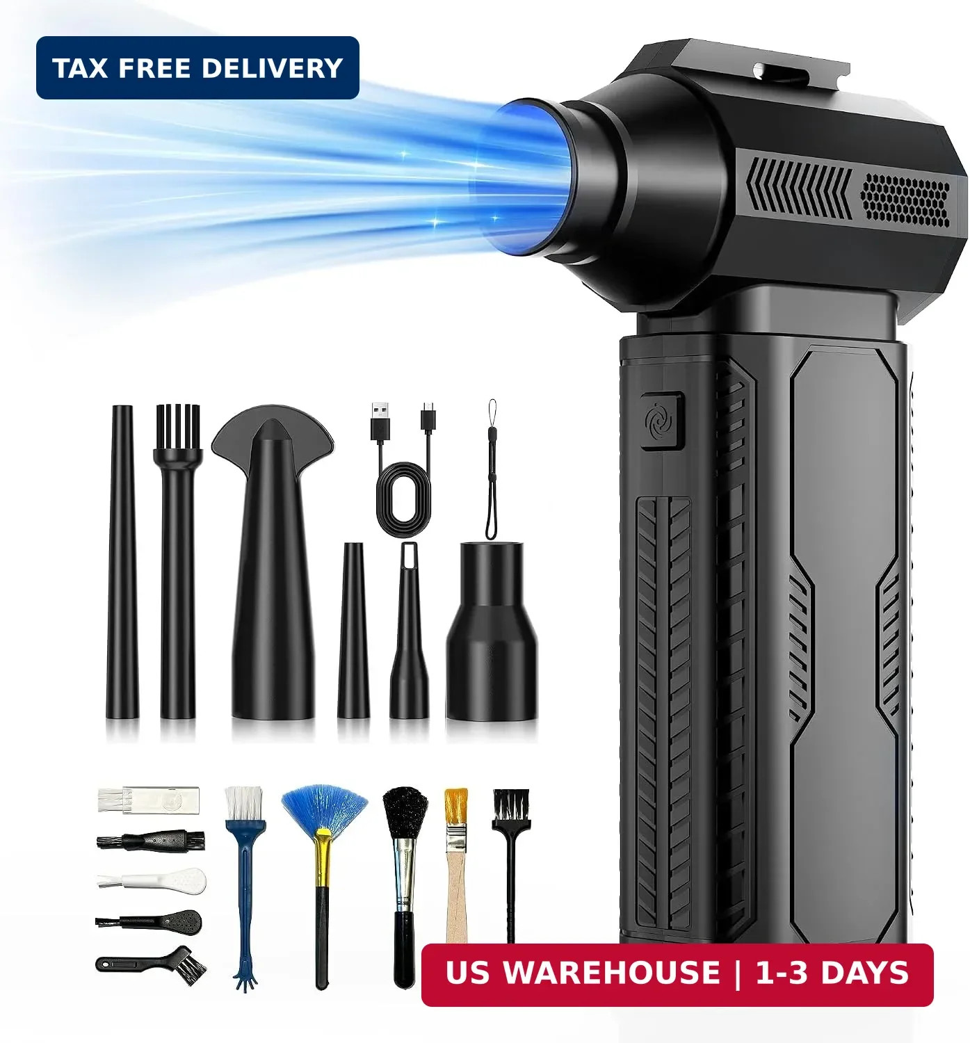 Compressed Air Duster, 130,000RPM Ultra-Powerful Electric Air Duster | 8000mAh R