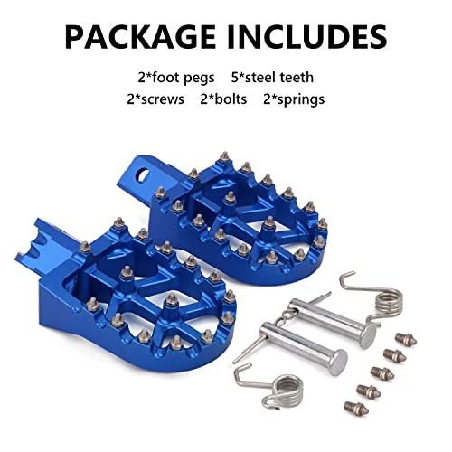 Foot Pegs Motorcycle Universal CNC Footpeg for PW TTR YZ 50-125cc MB200 blue