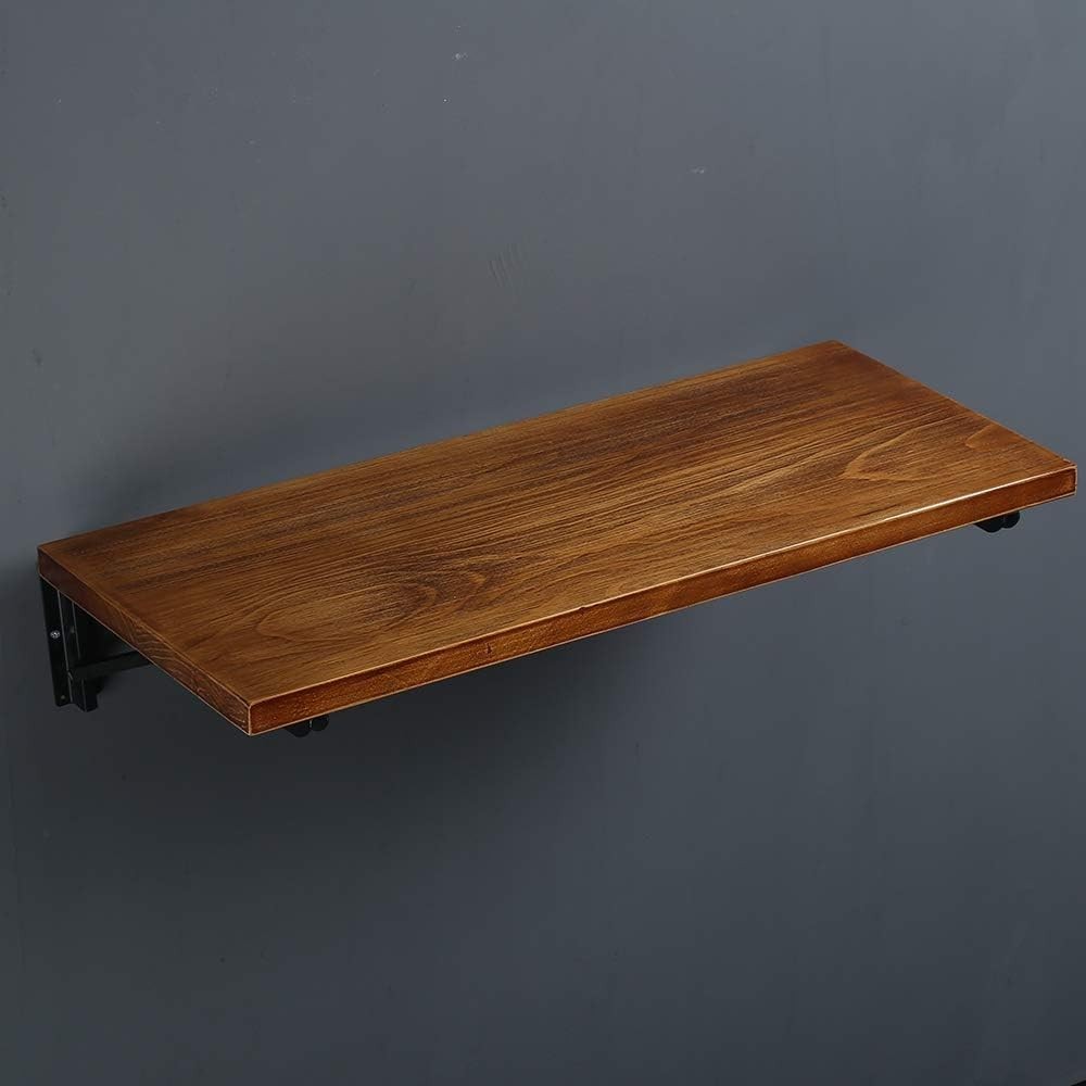 Versatile 40"x16" Wall-Mounted Drop Leaf Dining Table in Solid Pine Wood