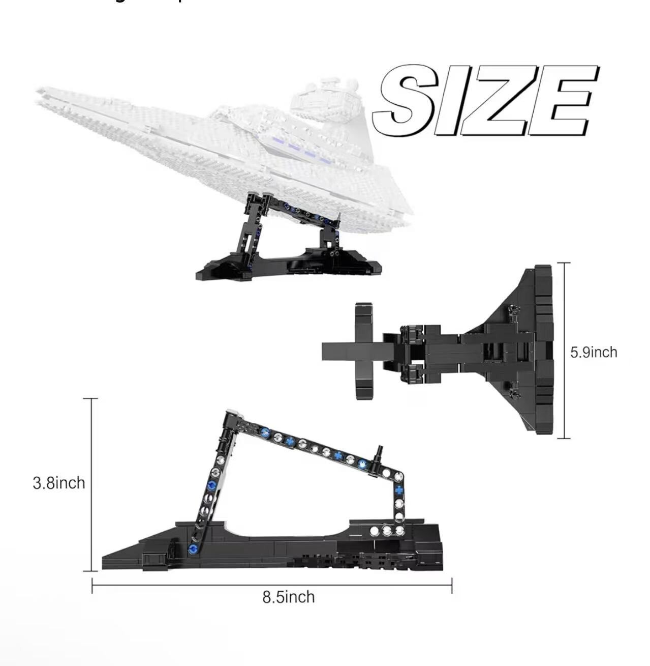 Display Stand Compatible with Lego 75394 & 75357, Imperial Aircraft Stand Buildi