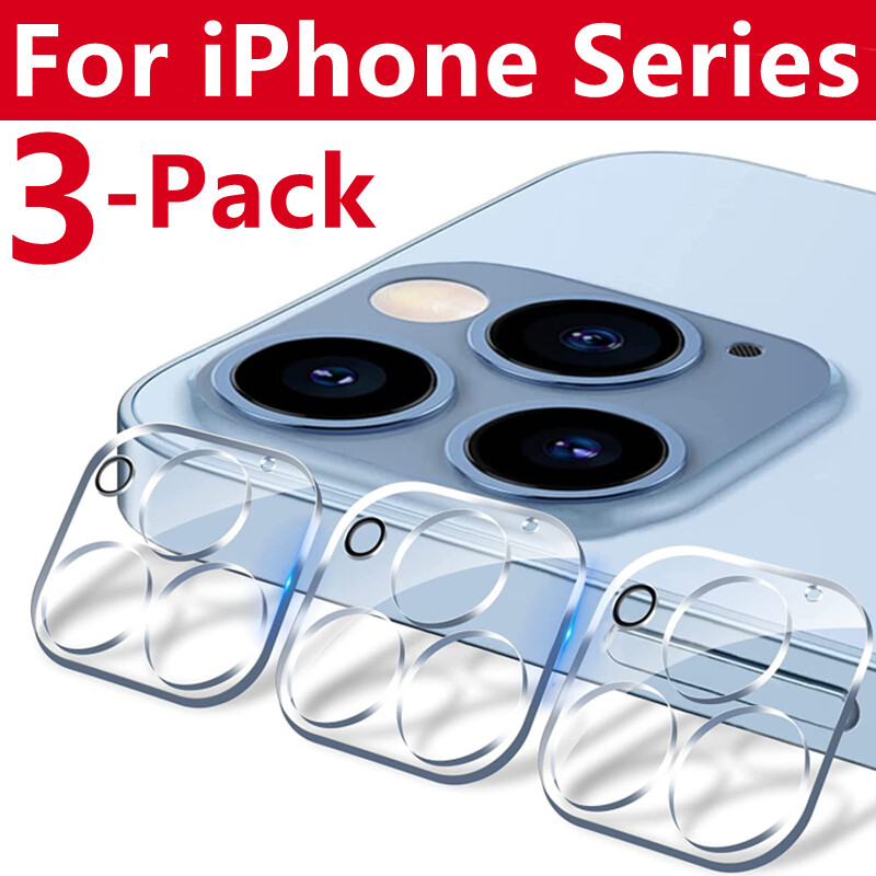3 Pcs Tempered Glass Camera Lens Protector for iPhone 16 Pro Max 15 14 13 Plus