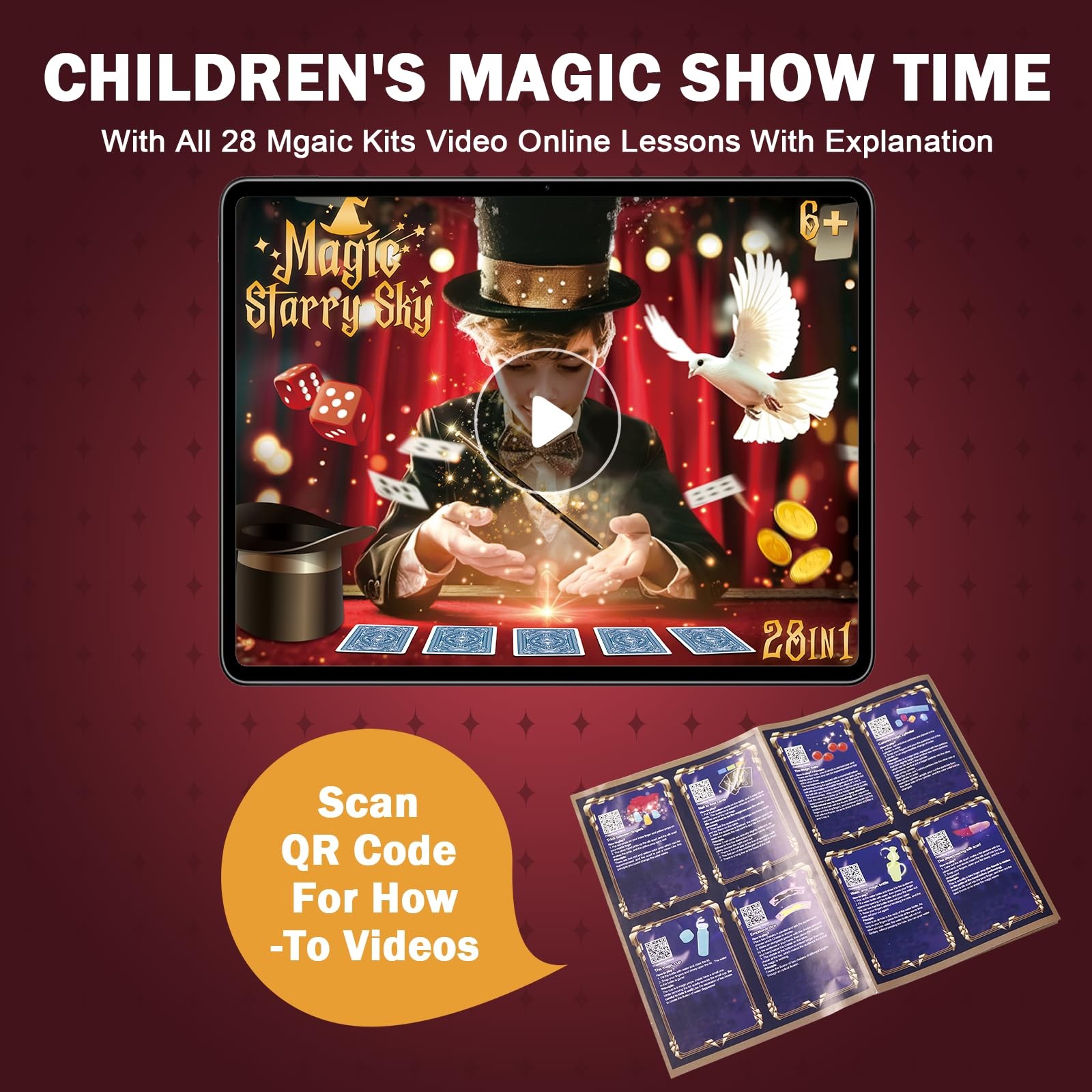 Magic Kit - 250+ for Beginner Tricks Show with Small, Colorful