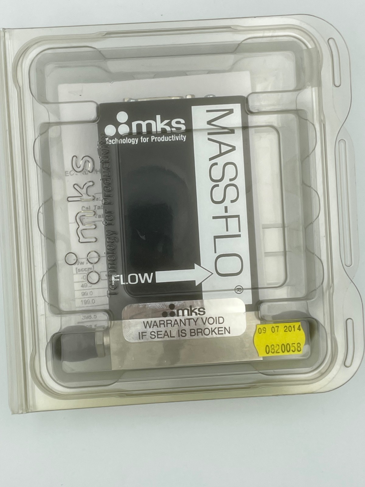 MKS 1179B00452CM1BV MFC 500 SCCM Ar FKM Thermal with Calibration Certificate