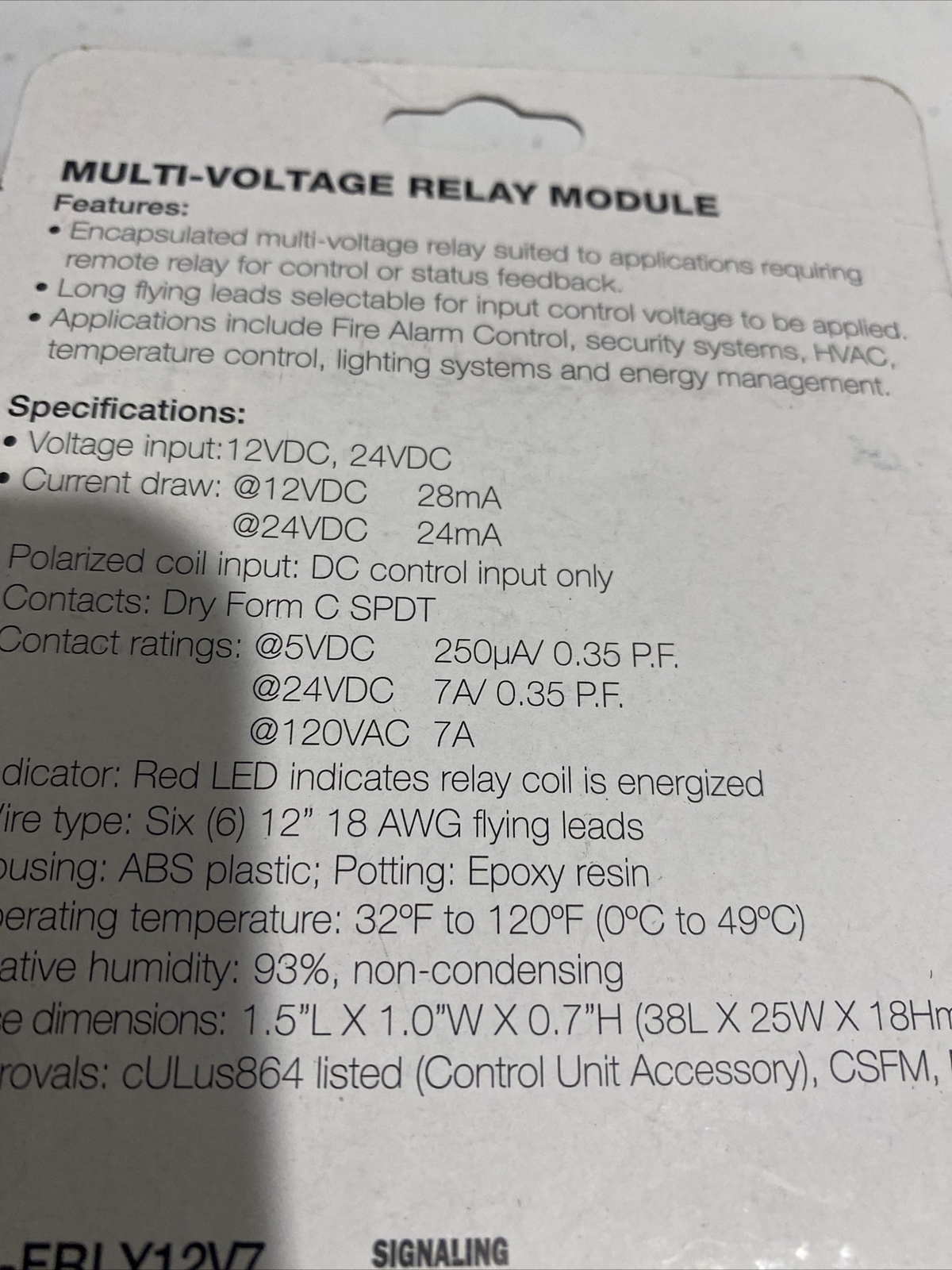 MULTI-VOLTAGE RELAY MODULE - OE-FRLY12V7 BY W BOX TECHNOLOGIES