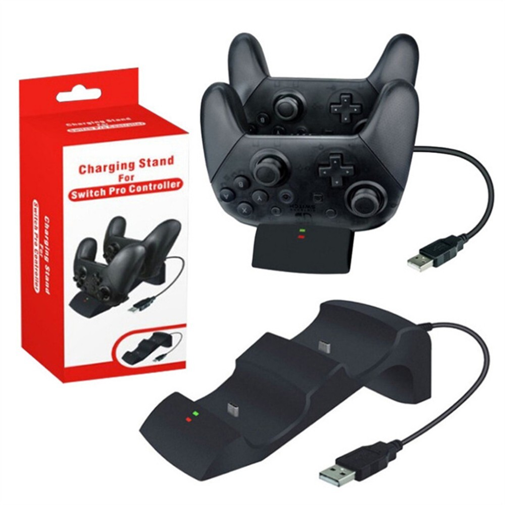 Dual Charging Dock for Nintendo Switch Pro Controllers - Fast USB-C Charging!