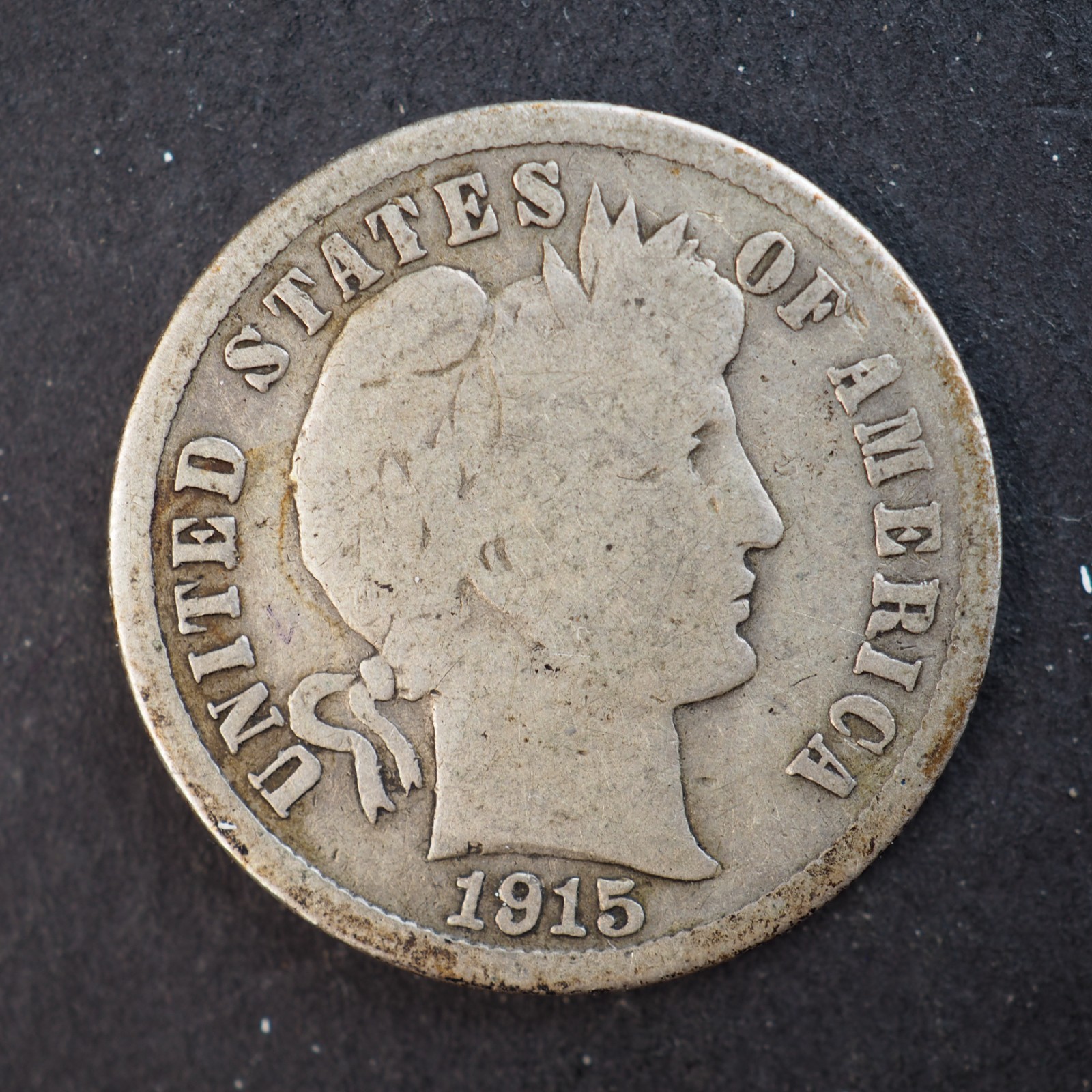 1915 *S* BARBER SILVER DIME ***NICE COIN!*** - FREE SHIPPING! C4455