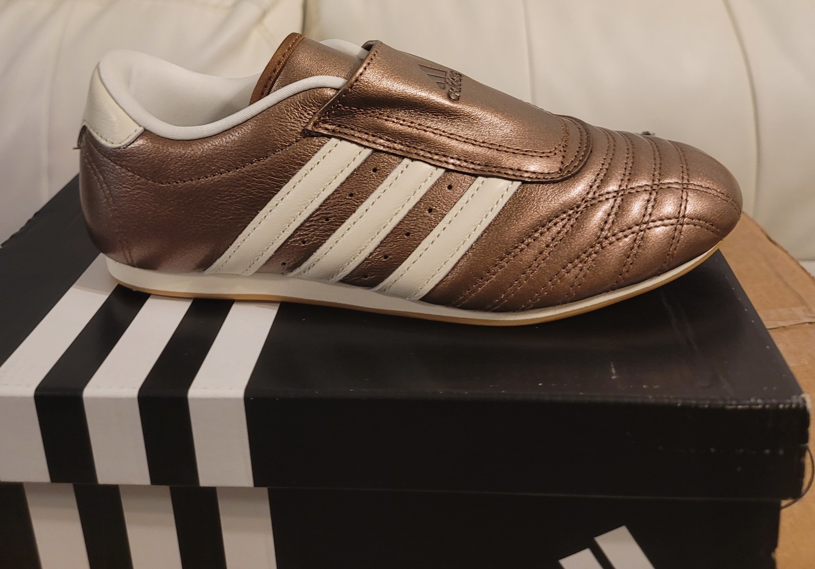 adidas Taekwondo W Women's Bronze White Taekwondo Martial Arts Shoes Footwear7.5