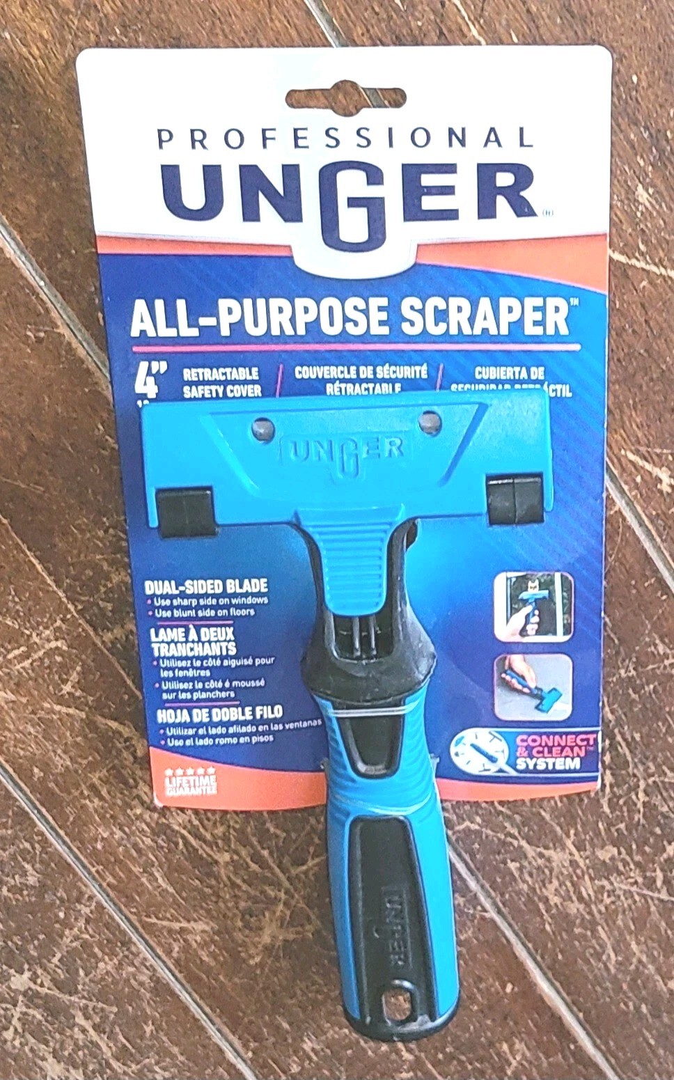 Professional Unger 4" All-Purpose Scraper w/Retractable Safety Cover #987100