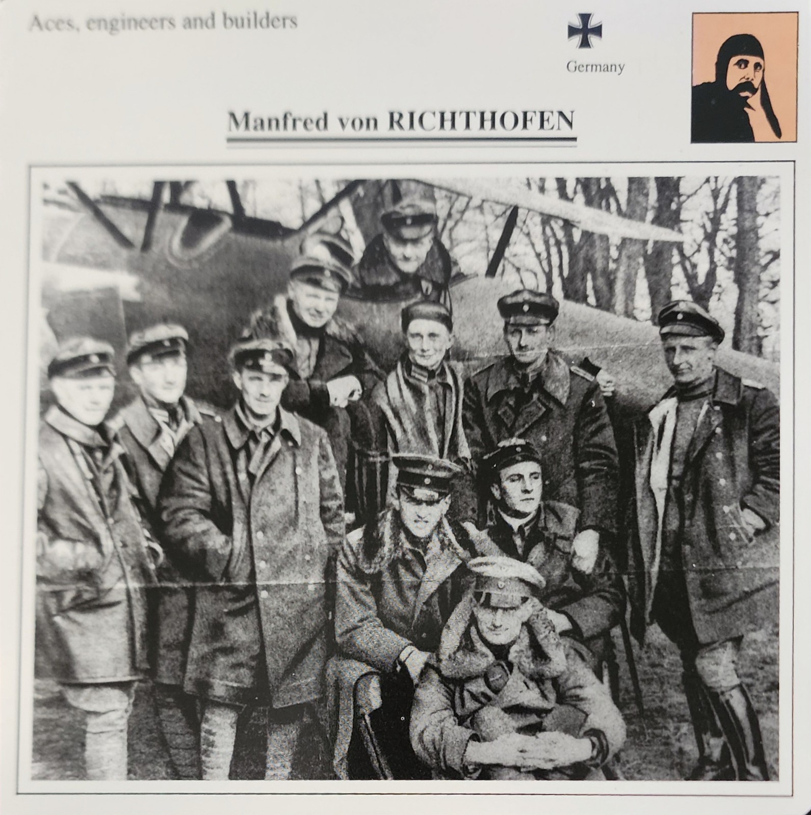 Richthofen Manfred Picture Original Aircraft Vtg Detail Info Collector Card