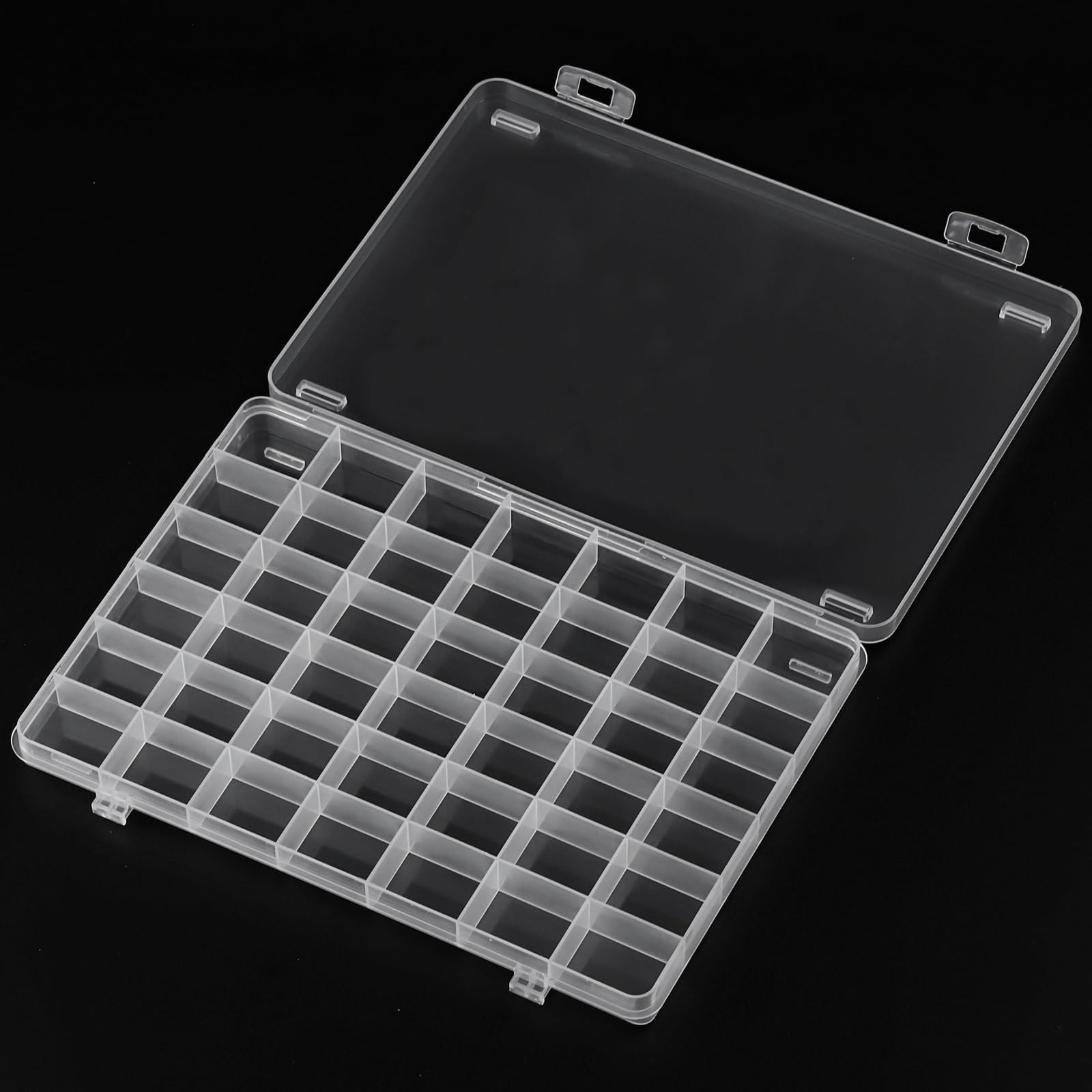SUTOKAKA 1Pc 42 Grids Clear Plastic Jewelry Organizer Box Large 42,